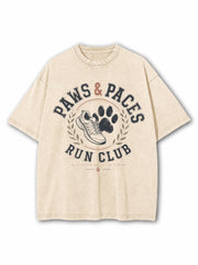 Paws And Paces Run Club Washed T-Shirt