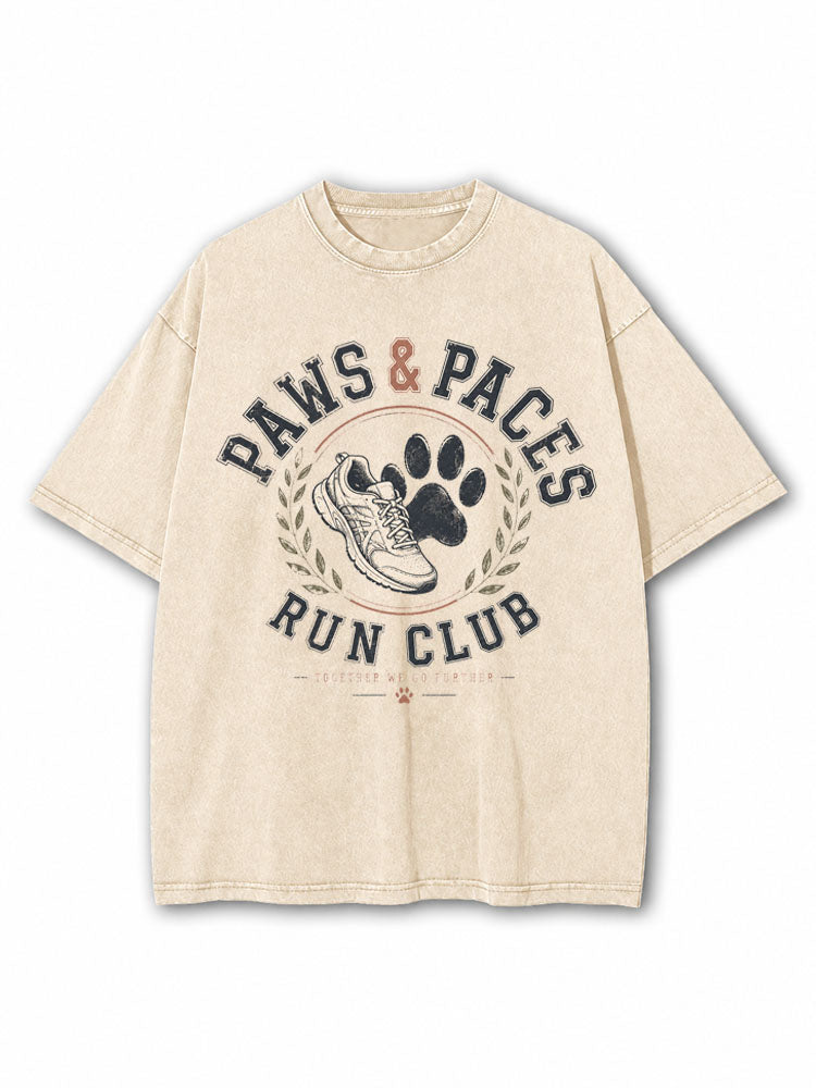 Paws And Paces Run Club Washed T-Shirt