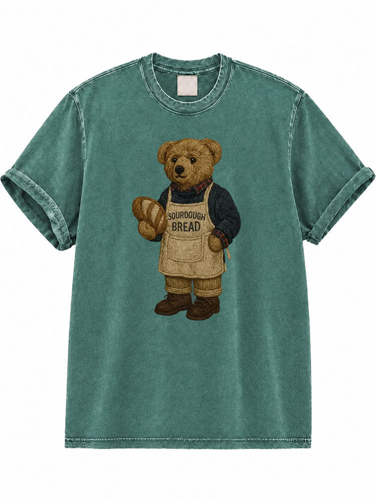 Bear Sourdough Bread Washed T-Shirt