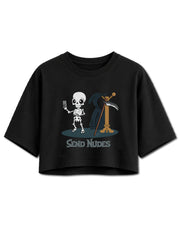 Grim Reaper Send Nudes Crop Tops