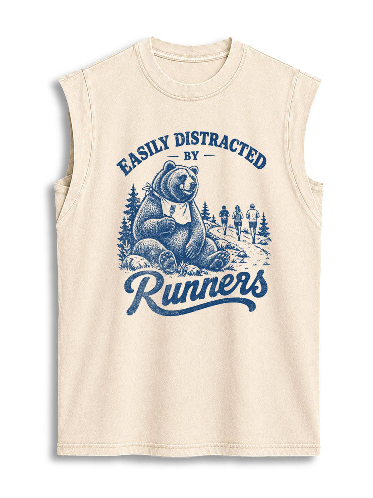 EASILY DISTRACTED BY Runners Vintage Washed Cotton Tank Top
