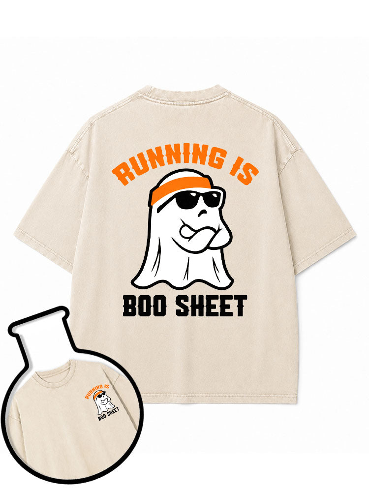 RUNNING IS BOO SHEET Washed T-Shirt