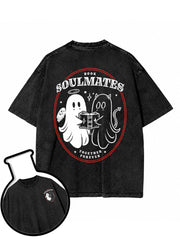 BOOK SOULMATES TOGETHER FOREVER Washed T-Shirt