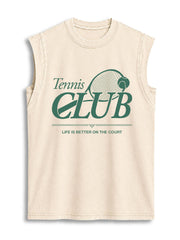 LIFE IS BETTER ON THE COURT Vintage Washed Cotton Tank Top