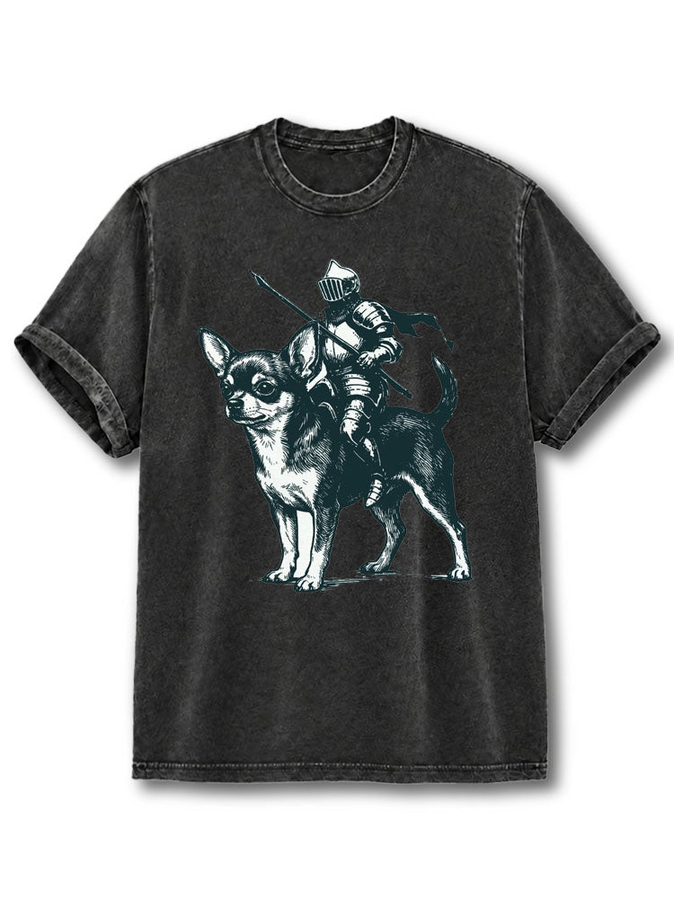 Knight Chihuahua Washed T-Shirt