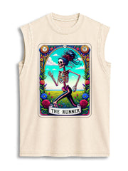 The Runner Tarot Card Vintage Washed Cotton Tank Top
