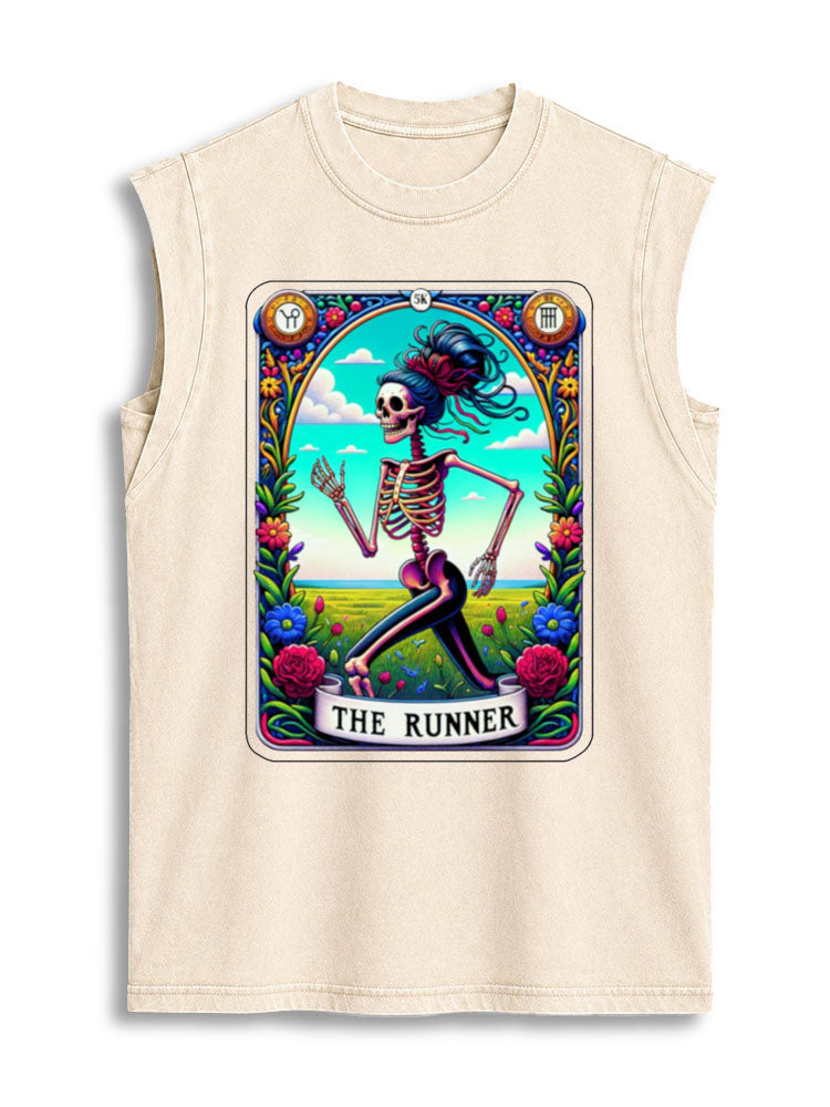 The Runner Tarot Card Vintage Washed Cotton Tank Top