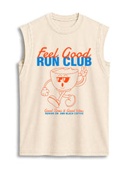 Feeling Good Run Club Vintage Washed Cotton Tank Top