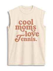 cool moms love Tennis Vintage Washed Cotton Tank Top