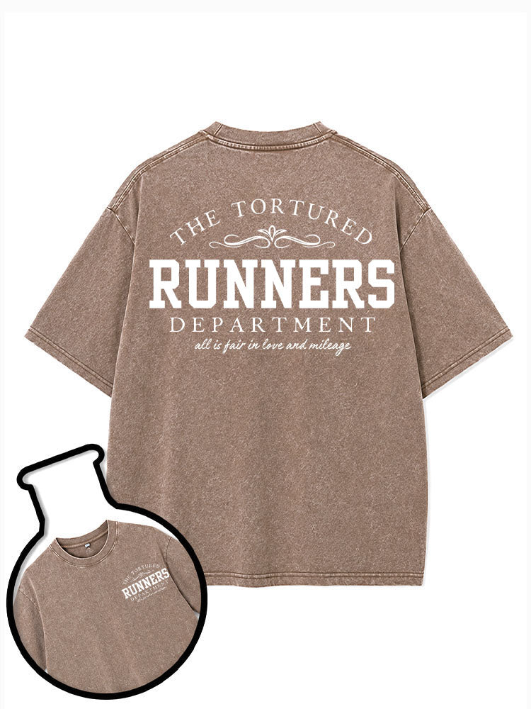 THE TORTURED RUNNERS DEPARTMENT ALL IS FAIR IN LOVE AND MILEAGE Washed T-Shirt