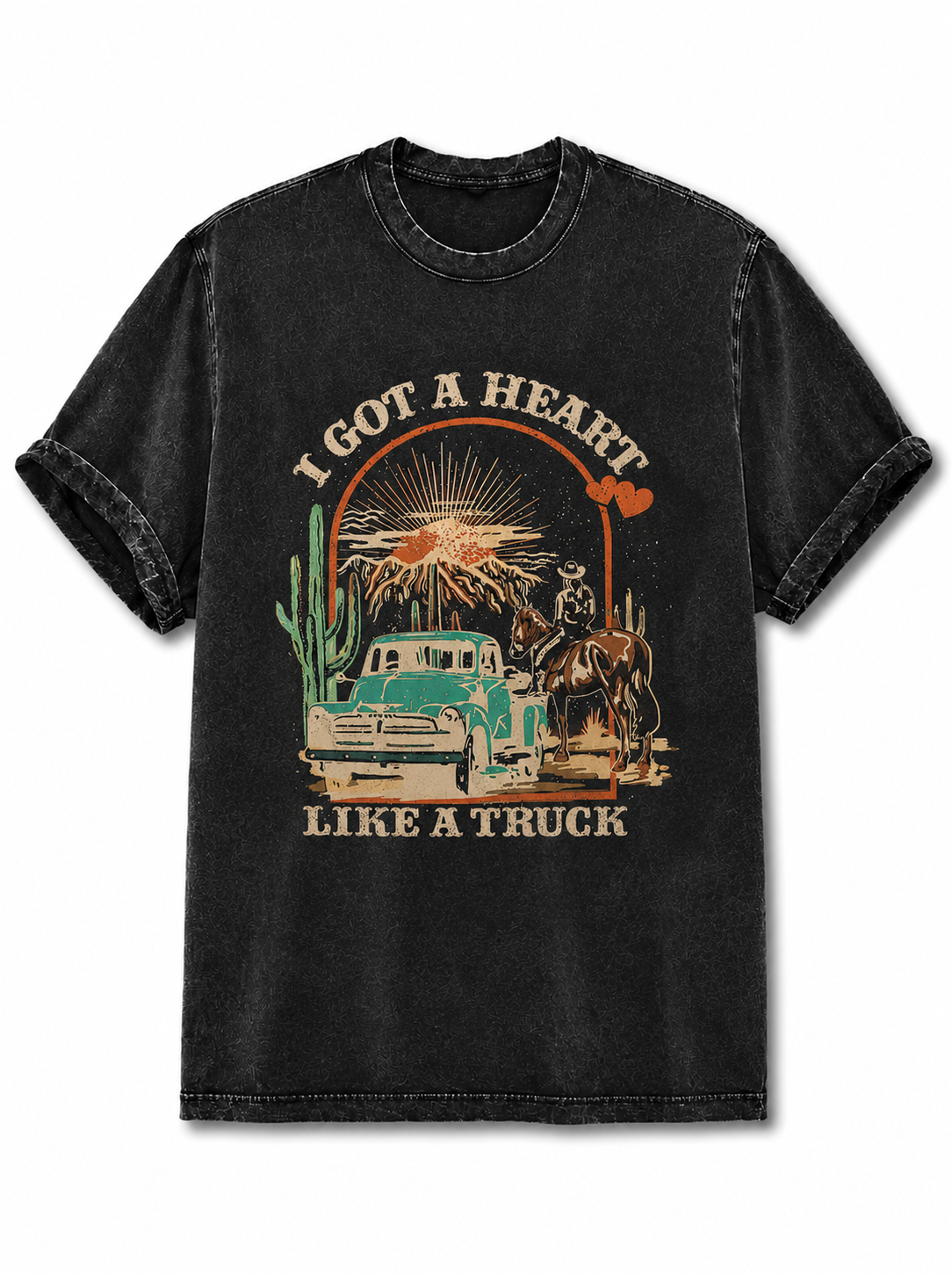 Heart Like A Truck Washed T-Shirt