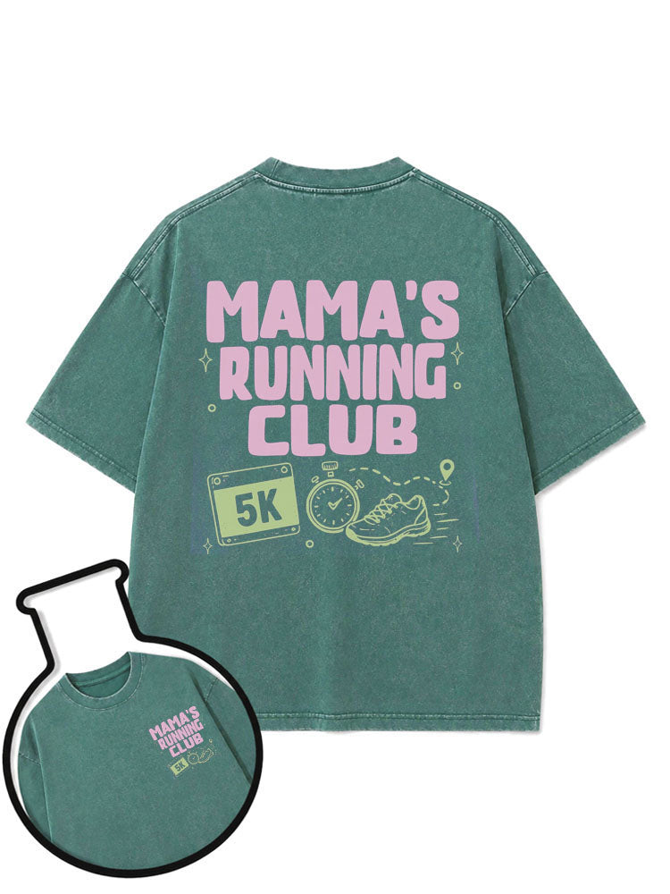 MAMA'S RUNNING CLUB Washed T-Shirt