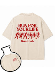 RUN FOR YOUR LIFE Run Club Washed T-Shirt