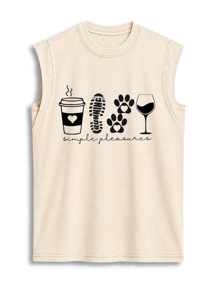 SIMPLE PLEASURES Vintage Washed Cotton Tank Top