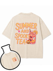 Summer And Spooky Tea Washed T-Shirt