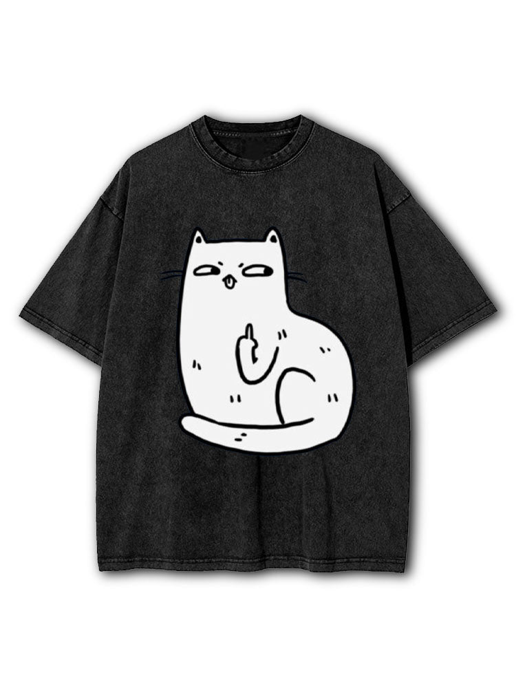 Middle Finger Washed T-Shirt