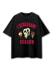 I SCREAM SEASON Washed T-Shirt