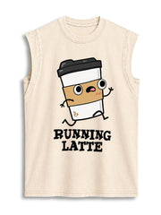 RUNNING LATTE Vintage Washed Cotton Tank Top