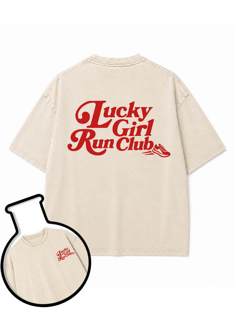 Lucky Girl Run Club Washed T-Shirt