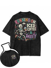 RUNNING ON ICED COFFEE & ANXIETY Washed T-Shirt