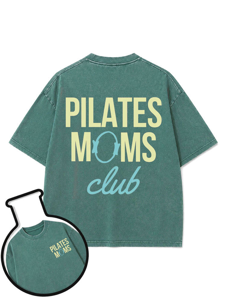 PILATES MOMS club Washed T-Shirt