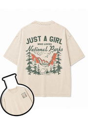 JUST A GIRL WHO LOVES National Parks Washed T-Shirt