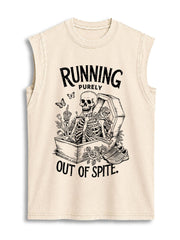 RUNNING PURELY OUT OF SPITE Vintage Washed Cotton Tank Top