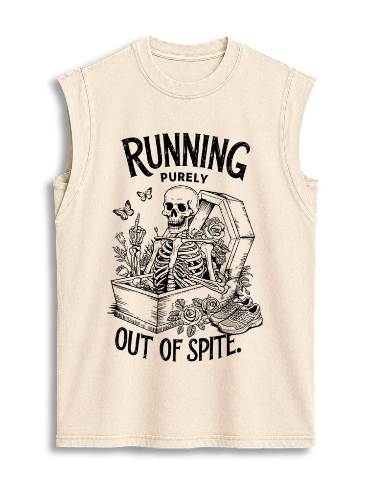 RUNNING PURELY OUT OF SPITE Vintage Washed Cotton Tank Top