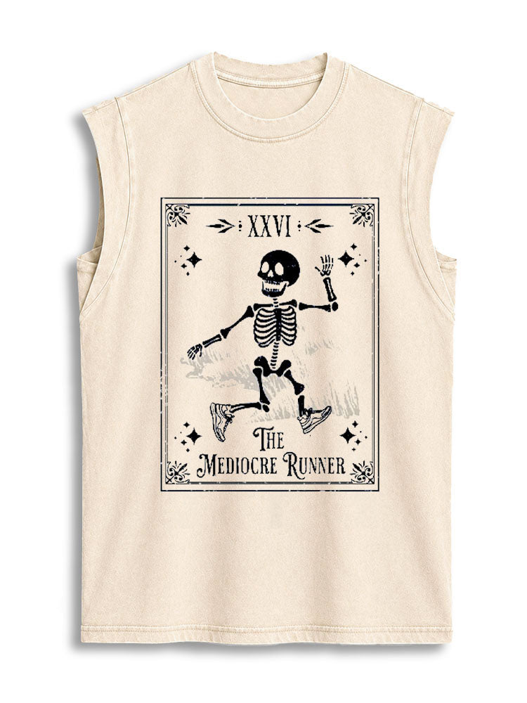MEDIOCRE RUNNER Vintage Washed Cotton Tank Top