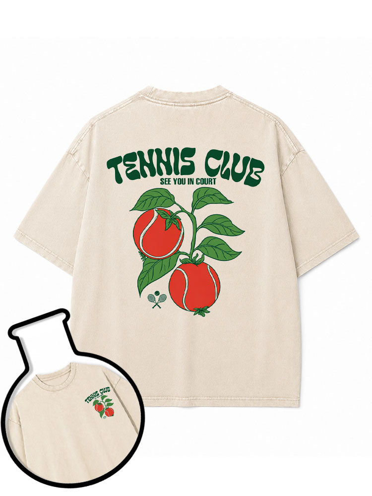 TENNIS CLUB SEE YOU IN COURT Washed T-Shirt