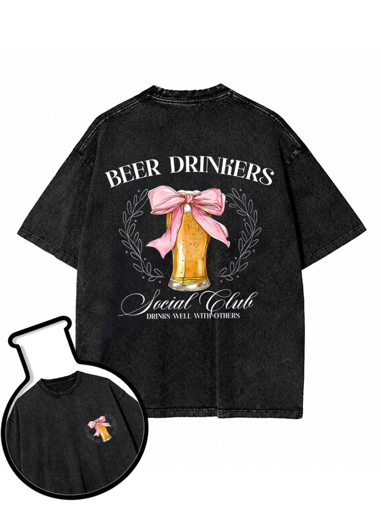 Beer Drinkers Social Club Washed T-Shirt