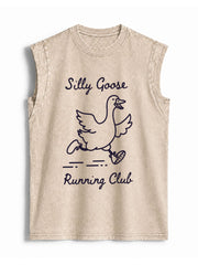 Silly Goose Running Club Vintage Washed Cotton Tank Top