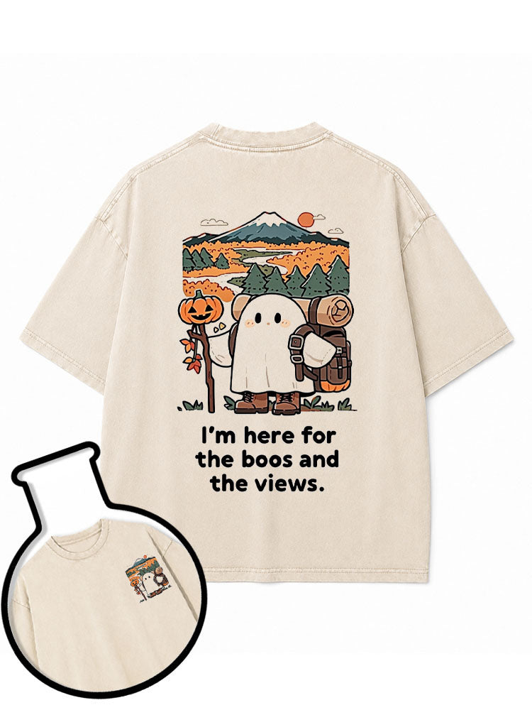 I'm here for the boos and the views Washed T-Shirt