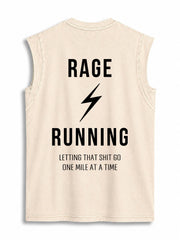 Rage Running Back Printed Vintage Washed Cotton Tank Top