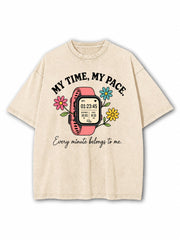 My Time My Pace Washed T-Shirt