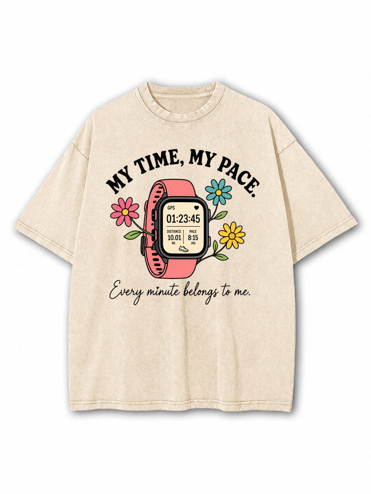 My Time My Pace Washed T-Shirt