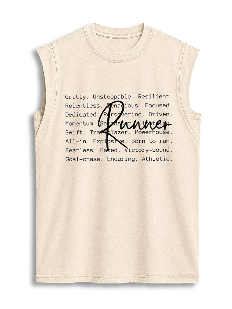 RUNNER Vintage Washed Cotton Tank Top