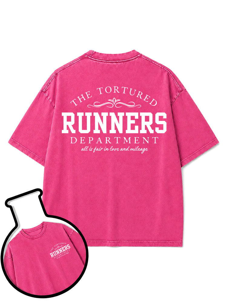 THE TORTURED RUNNERS DEPARTMENT ALL IS FAIR IN LOVE AND MILEAGE Washed T-Shirt