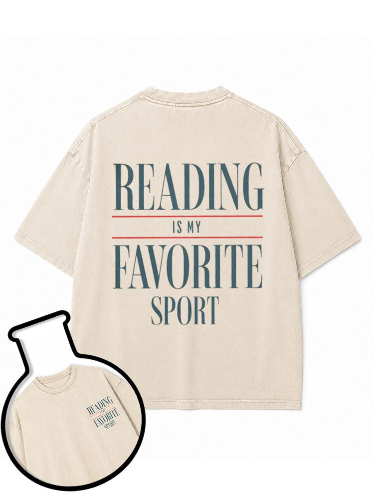 READING IS MY FAVORITE SPORT Washed T-Shirt