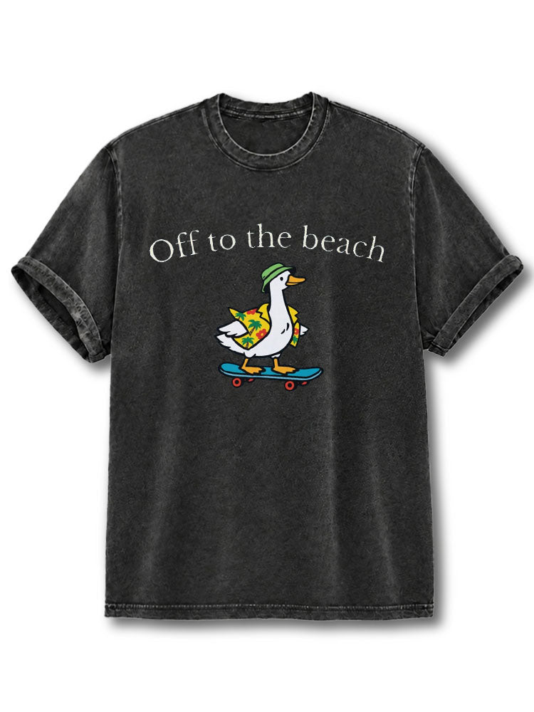 Off to the beach Washed T-Shirt