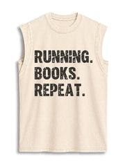 RUNNING BOOKS REPEAT Vintage Washed Cotton Tank Top
