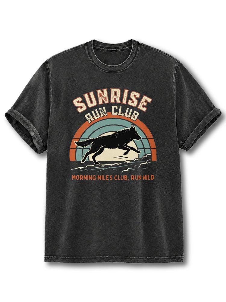 Sunrise Running Crew Washed T-Shirt
