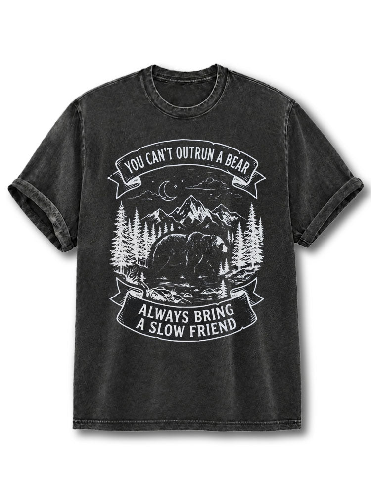 You Can't Outrun A Bear Washed T-Shirt
