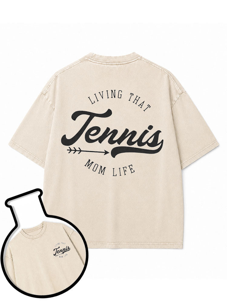 LIVING THAT TENNIS MUM LIFE Washed T-Shirt