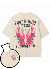 FAST & WILD MOMS  running club Washed T-Shirt