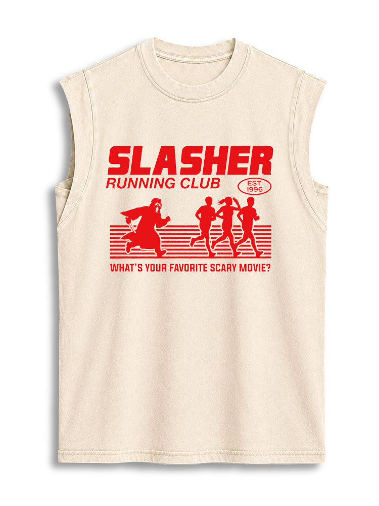 SLASHER RUNNING CLUB Vintage Washed Cotton Tank Top