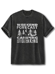 Camping With A Chance of Drinking Washed T-Shirt