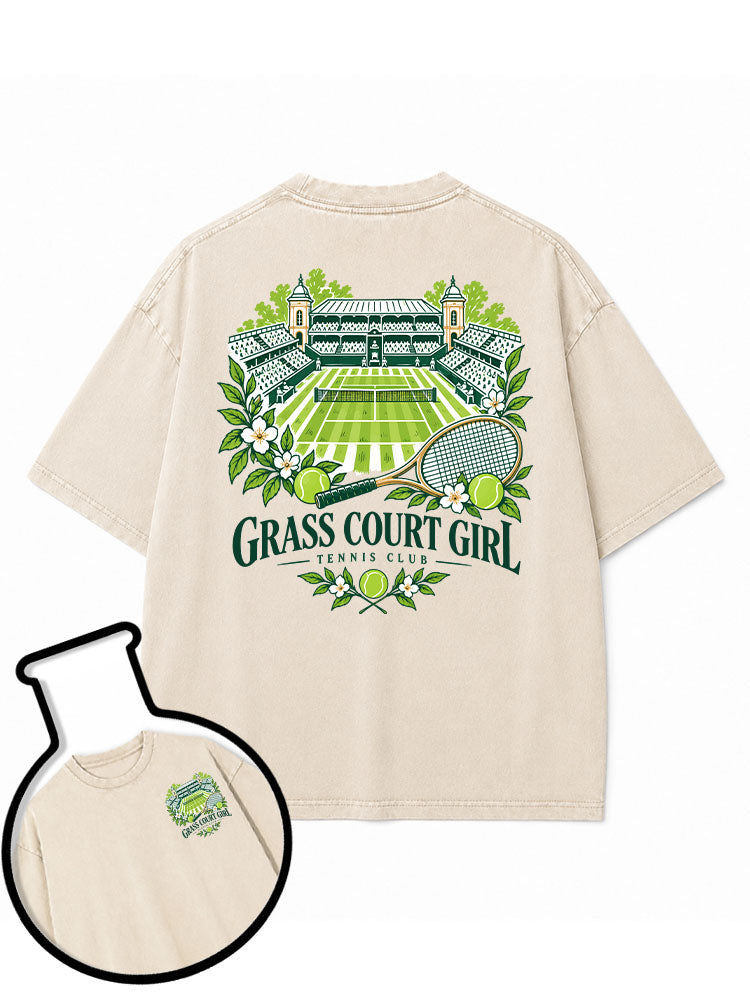Grass Court Girl Tennis Club Washed T-Shirt