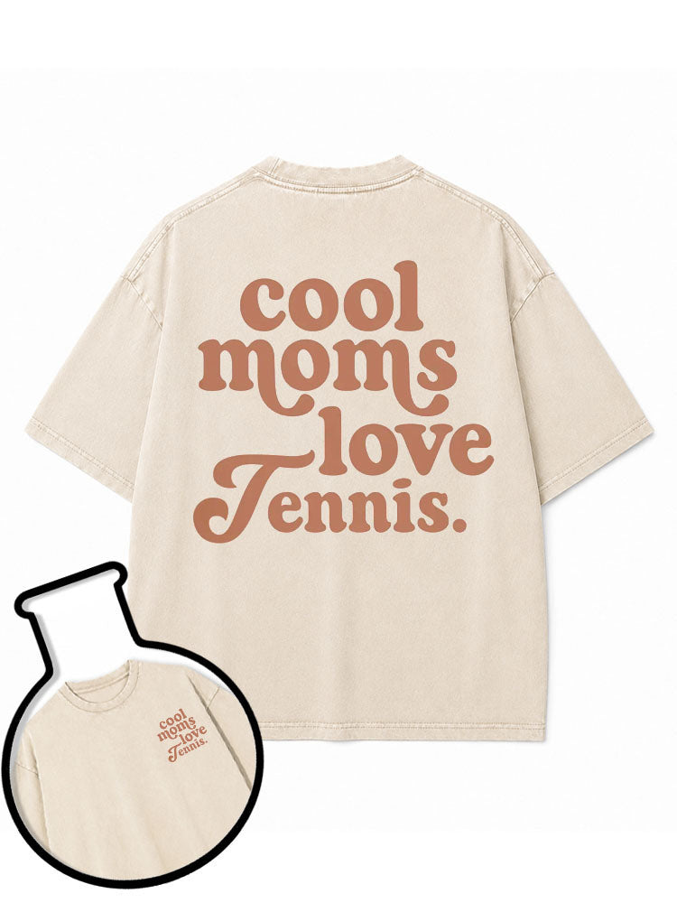 cool moms love Tennis Washed T-Shirt