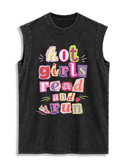 hot girls read and run Vintage Washed Cotton Tank Top